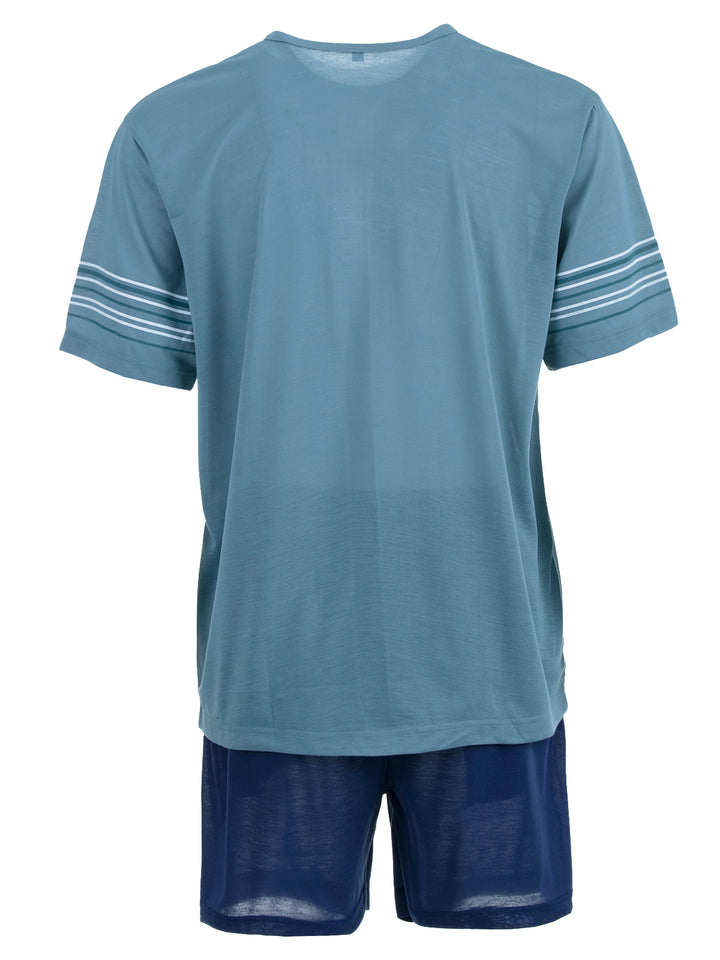 Pyjama Set Kurz - Streifen Knöpfe