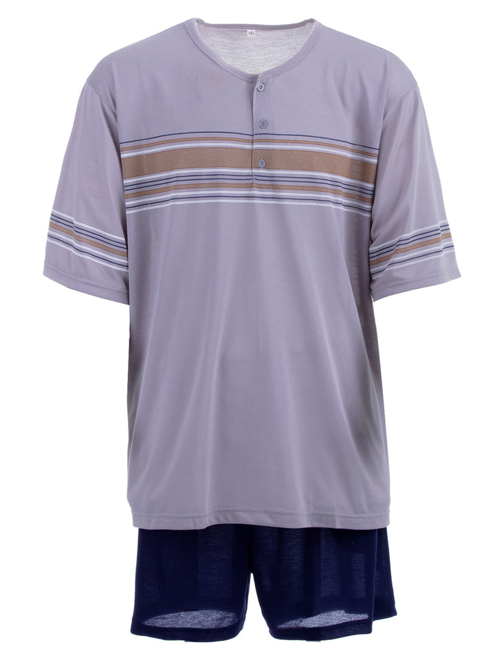 Pyjama Set Kurz - Streifen Köpfe