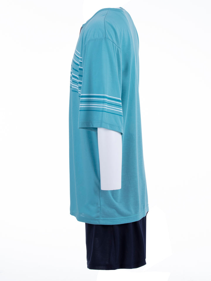 Pyjama Set Kurz - Gestreift 3XL-5XL