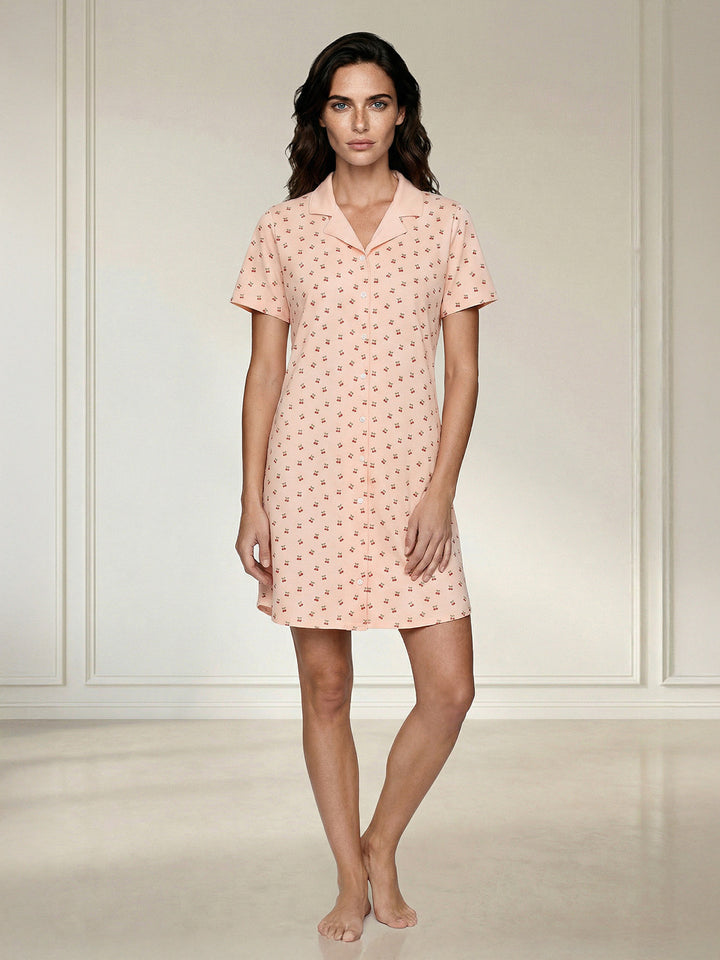 Nightdress short sleeve - Milla Cherry