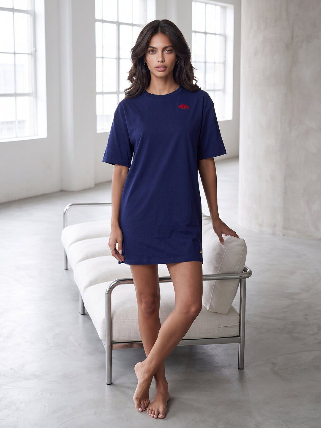Oversized Schlafshirt - Olivia 1/2 Arm mit Stickerei