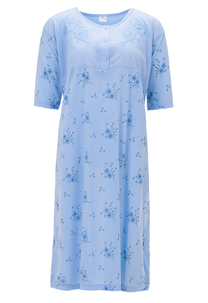Nachthemd Kurzarm - Blumen 3XL-6XL