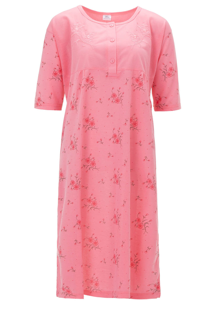 Nachthemd Kurzarm - Blumen 3XL-6XL