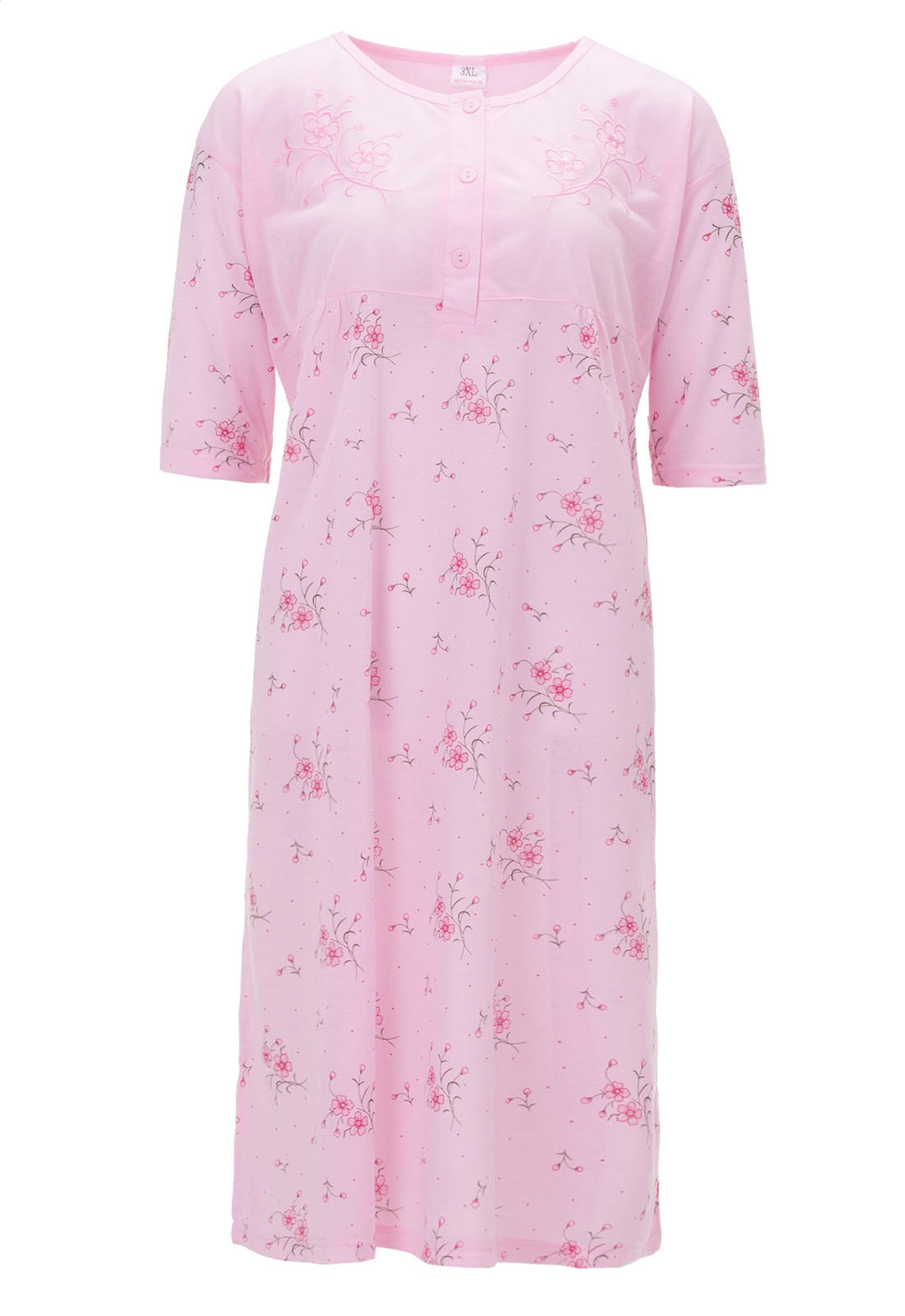 Nachthemd Kurzarm - Blumen 3XL-6XL