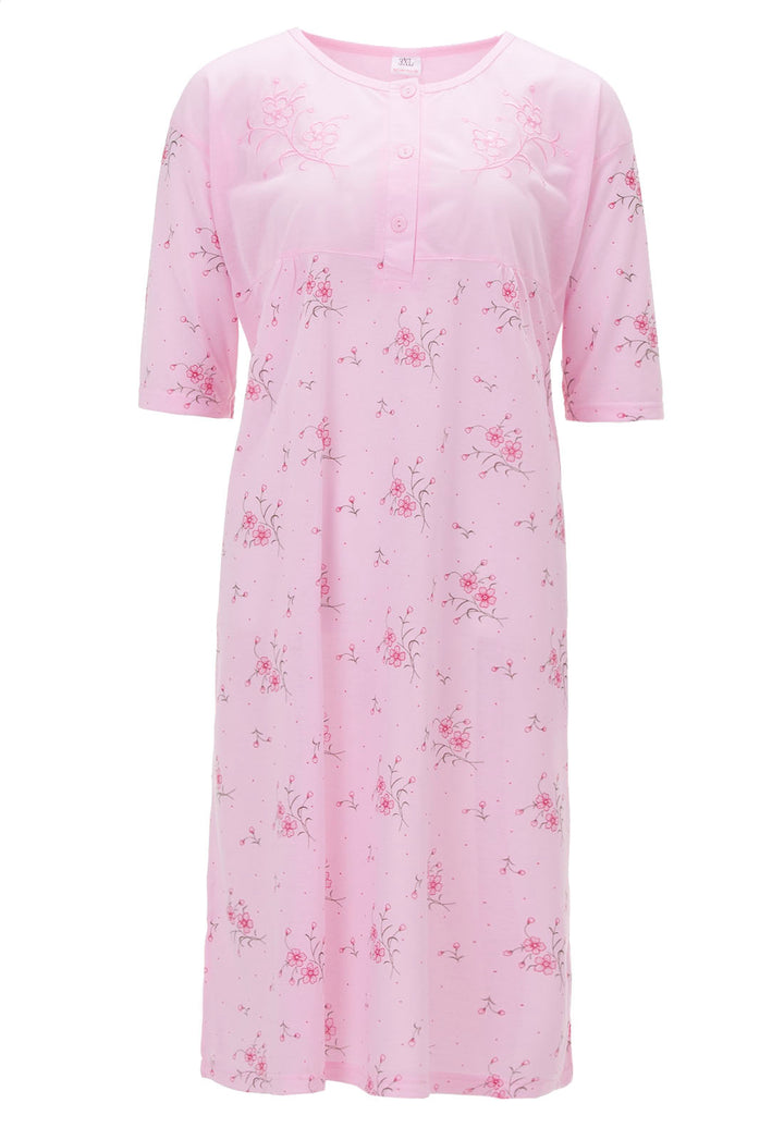 Nachthemd Kurzarm - Blumen 3XL-6XL