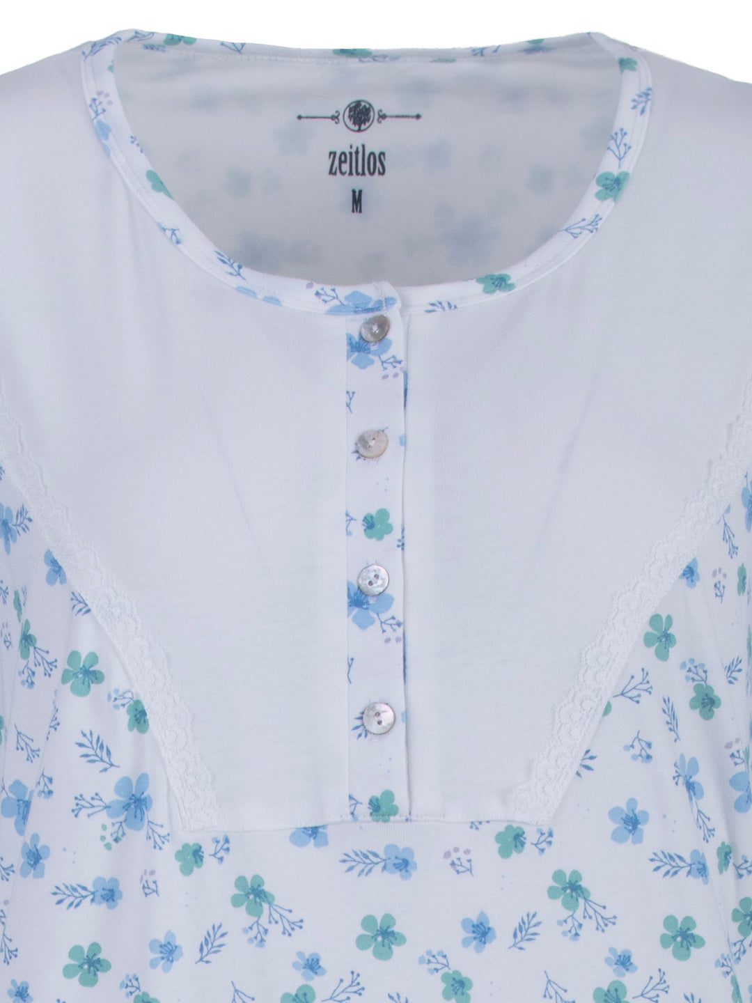 Nightdress long sleeve - flowers branches lace