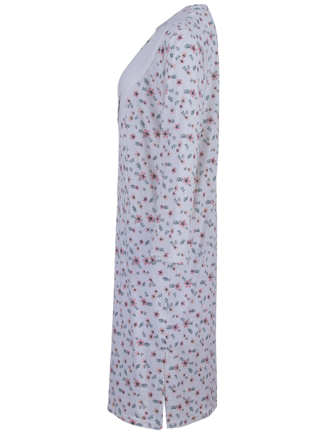 Nightdress long sleeve - flowers branches lace