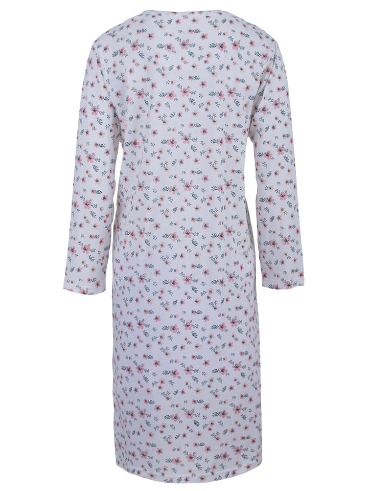 Nightdress long sleeve - flowers branches lace