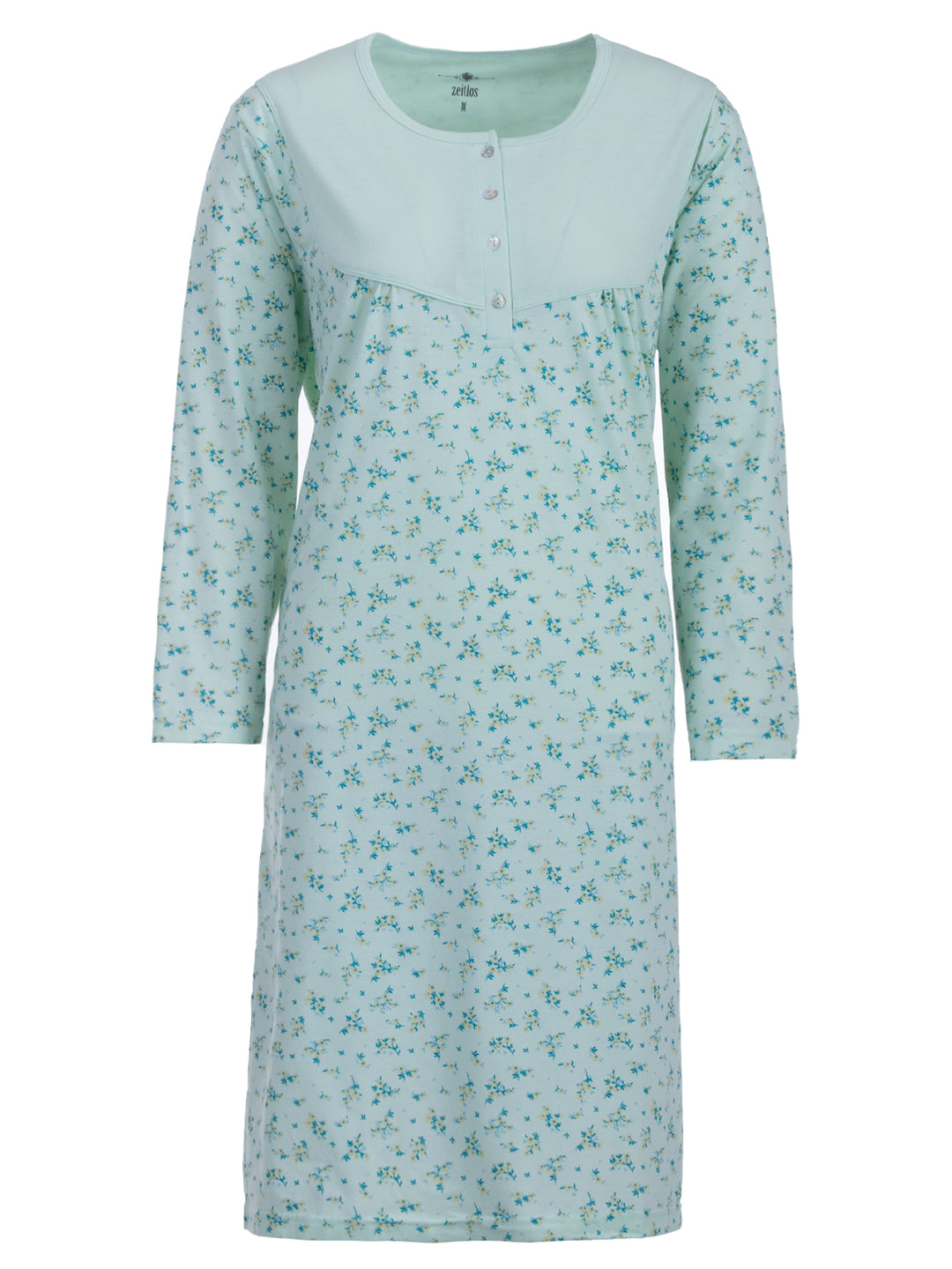 Long-sleeved nightdress - branches/ flowers