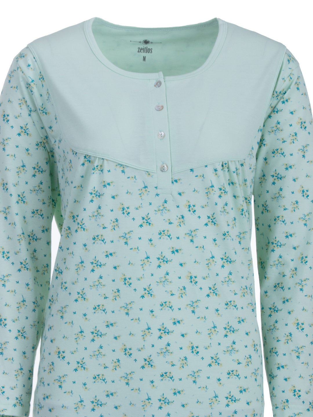Long-sleeved nightdress - branches/ flowers