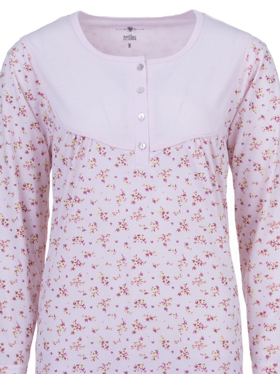 Long-sleeved nightdress - branches/ flowers