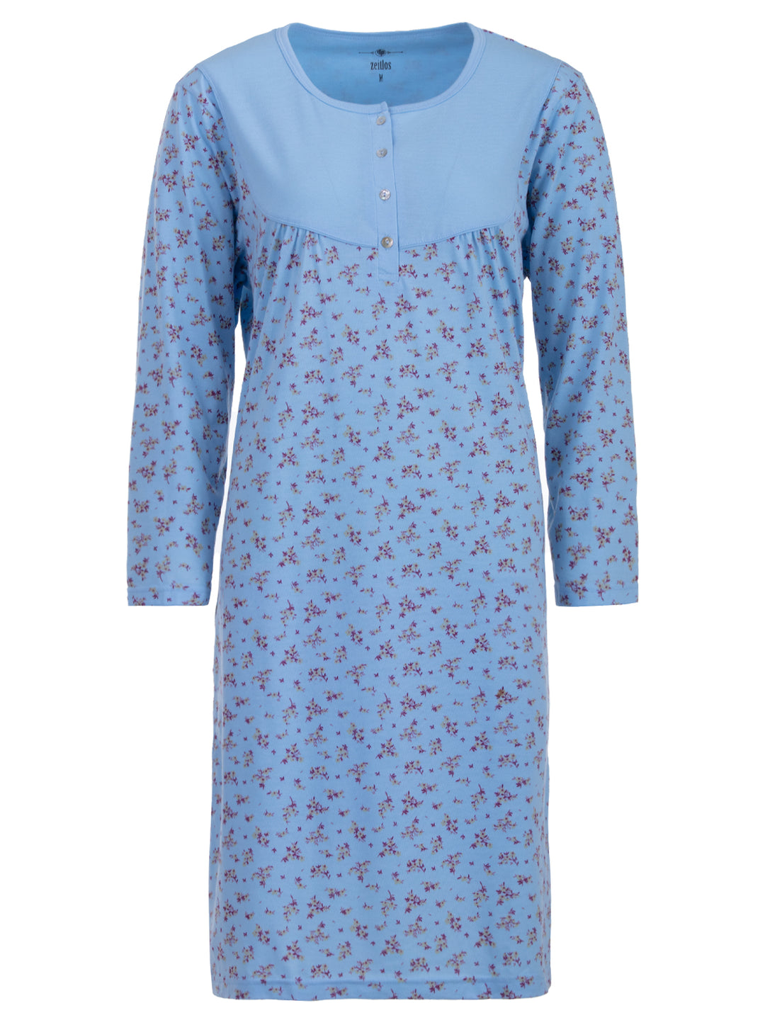 Long-sleeved nightdress - branches/ flowers