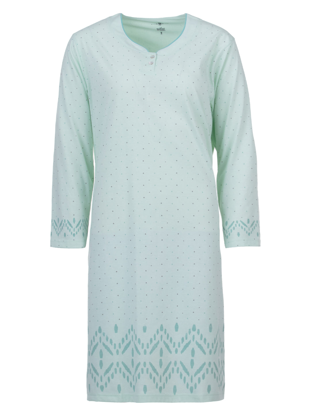 Nightdress long sleeve - dots with diamond border