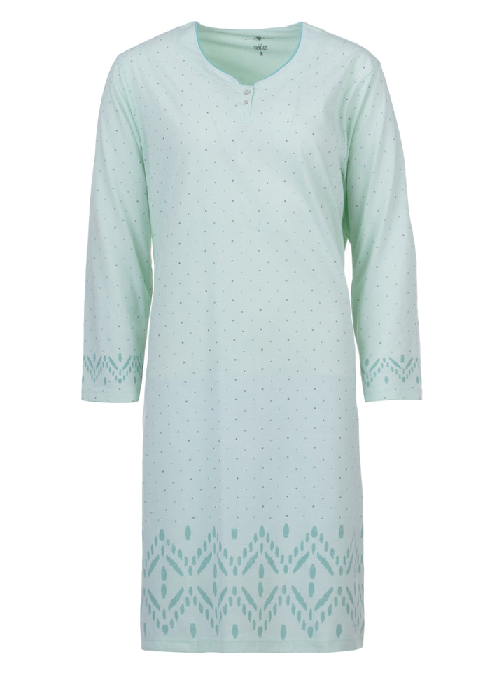 Nightdress long sleeve - dots with diamond border