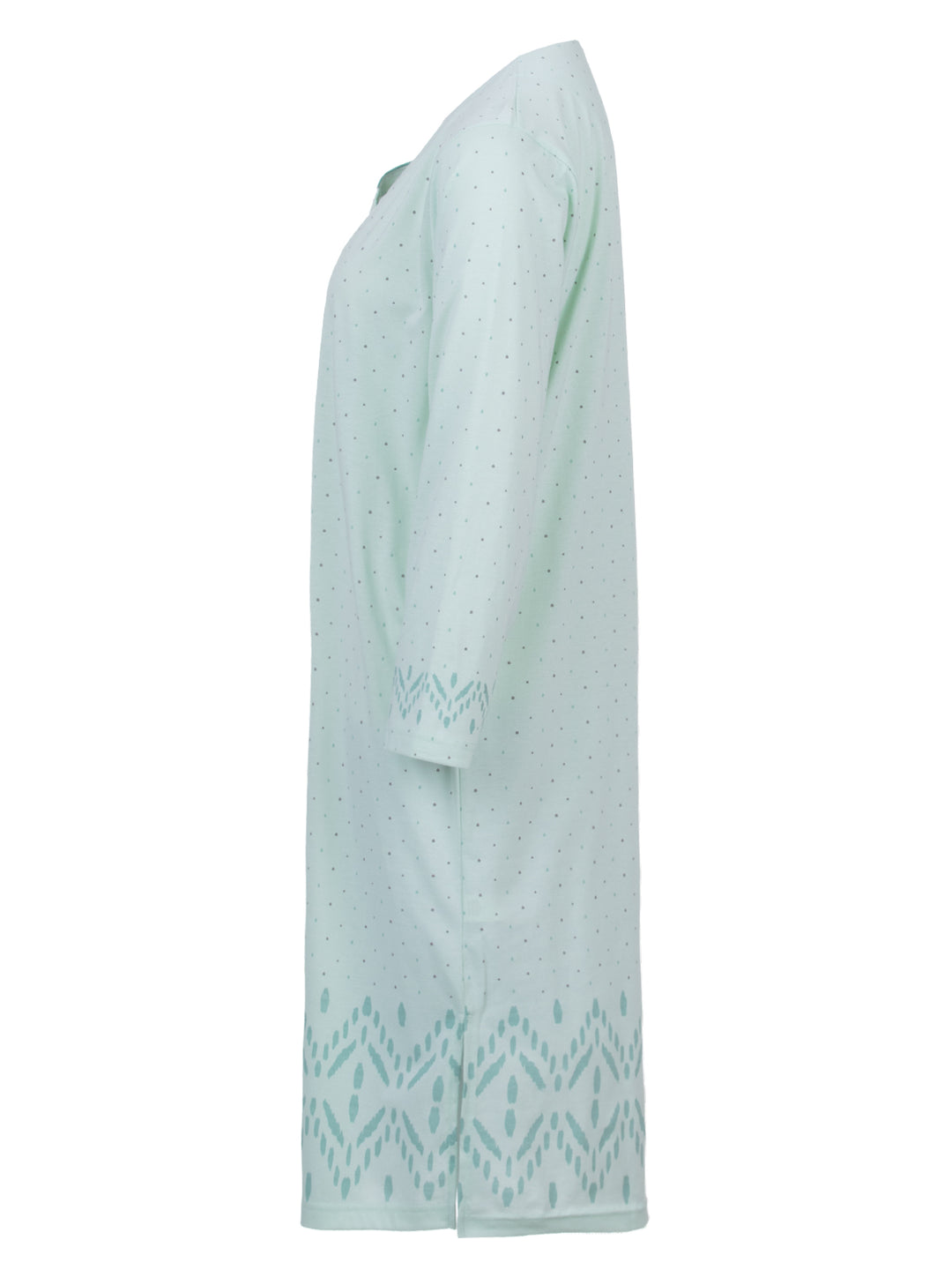 Nightdress long sleeve - dots with diamond border