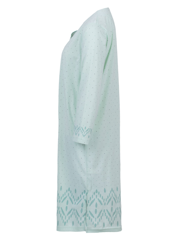 Nightdress long sleeve - dots with diamond border