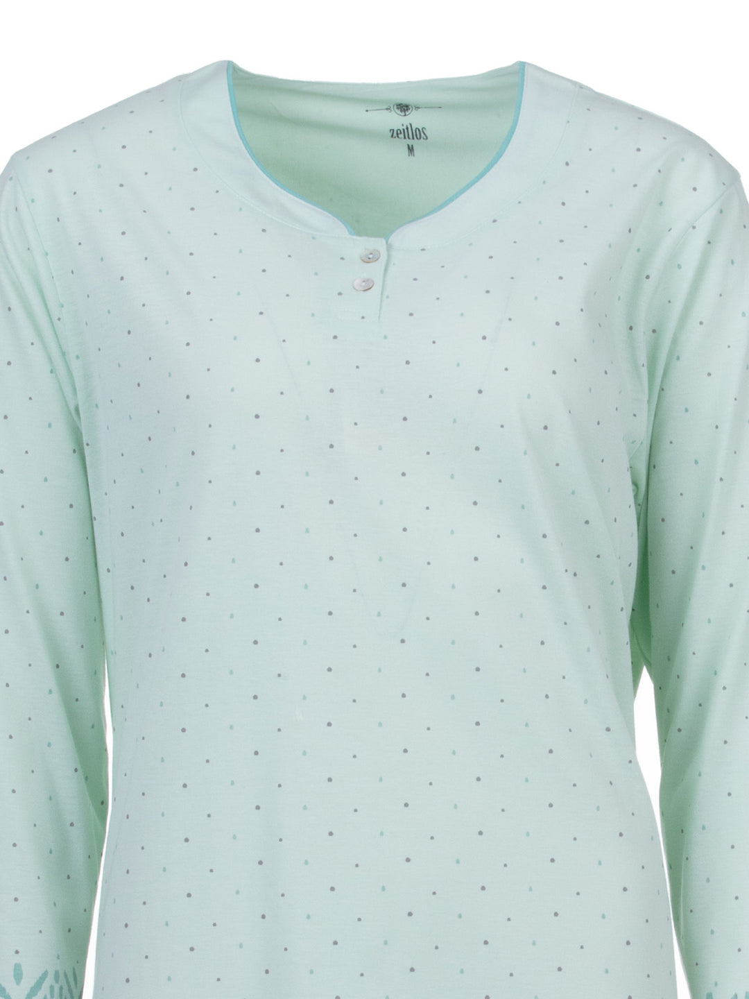 Nightdress long sleeve - dots with diamond border