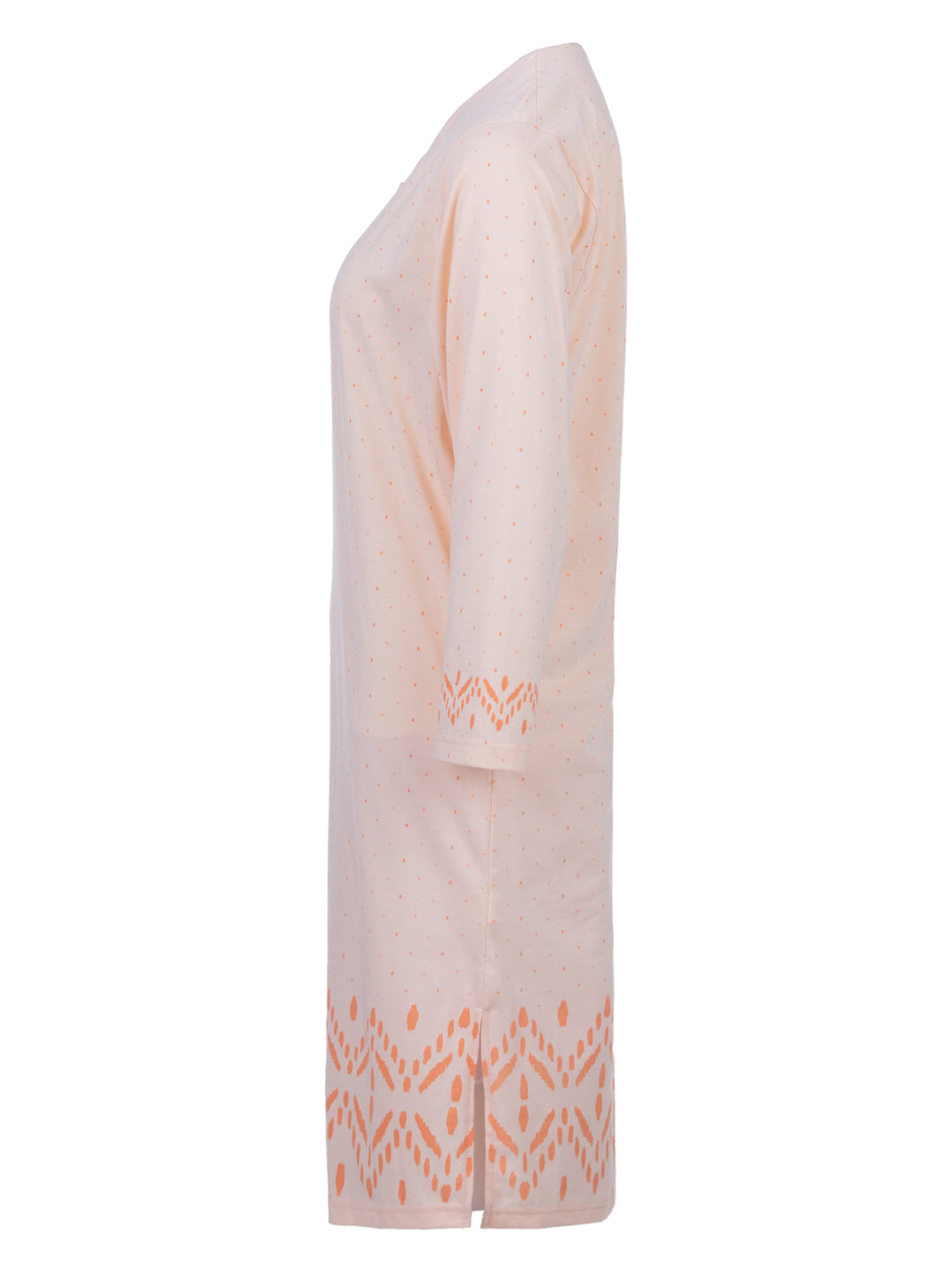 Nightdress long sleeve - dots with diamond border