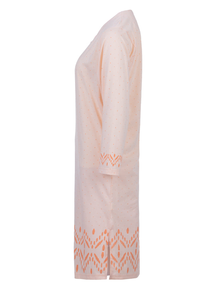 Nightdress long sleeve - dots with diamond border