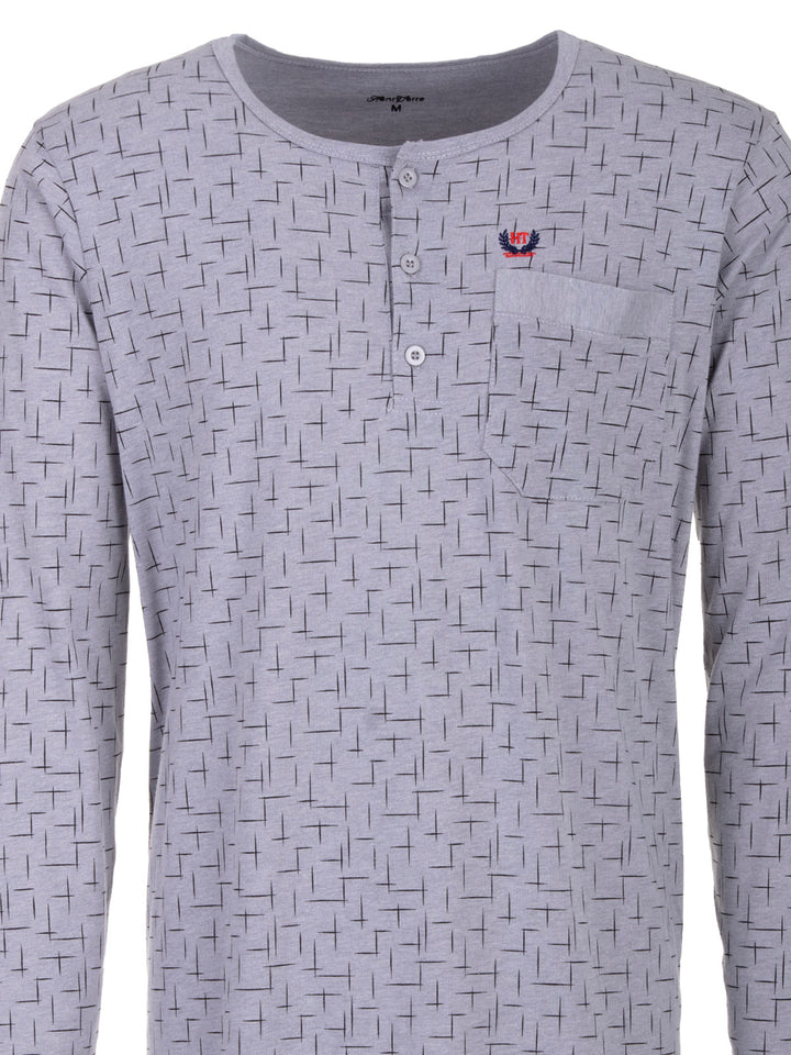 Long-sleeved nightdress - striped pattern
