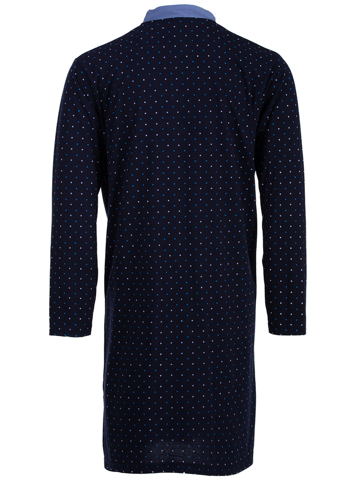 Nightdress long-sleeved - stand-up collar with dots