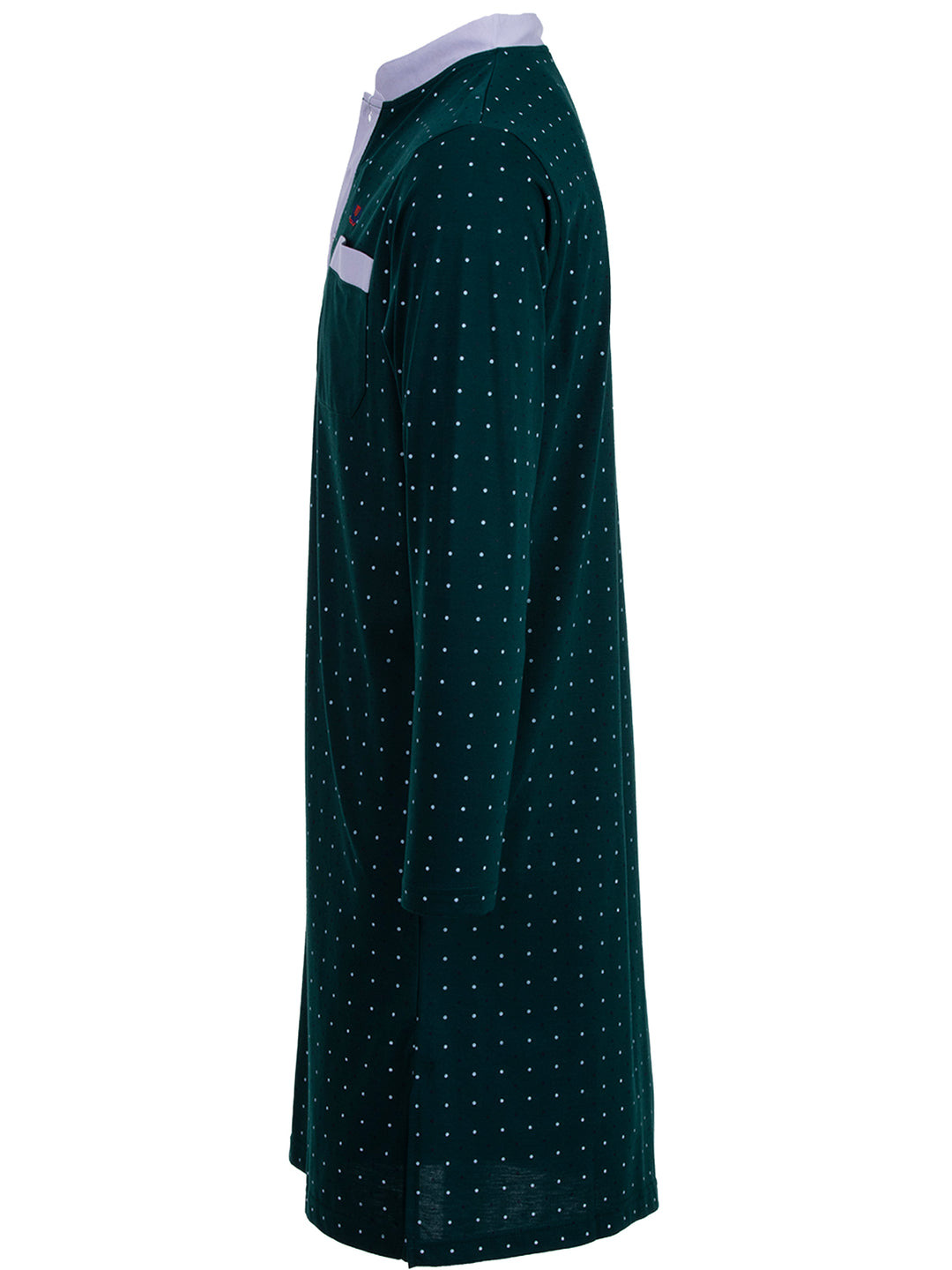 Nightdress long-sleeved - stand-up collar with dots