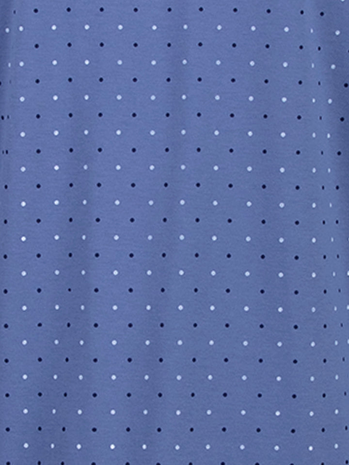 Nightdress long-sleeved - stand-up collar with dots