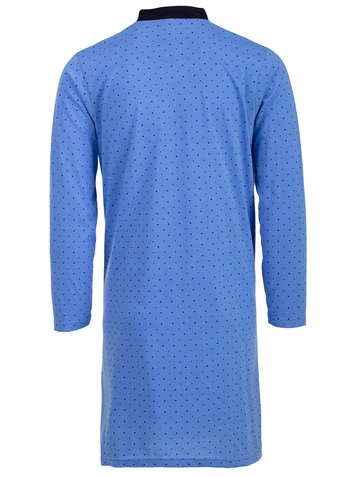 Nightdress long-sleeved - stand-up collar with dots