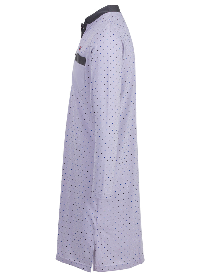 Nightdress long-sleeved - stand-up collar with dots
