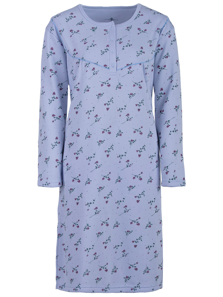 Thermo Nachthemd - Blumen Paspel