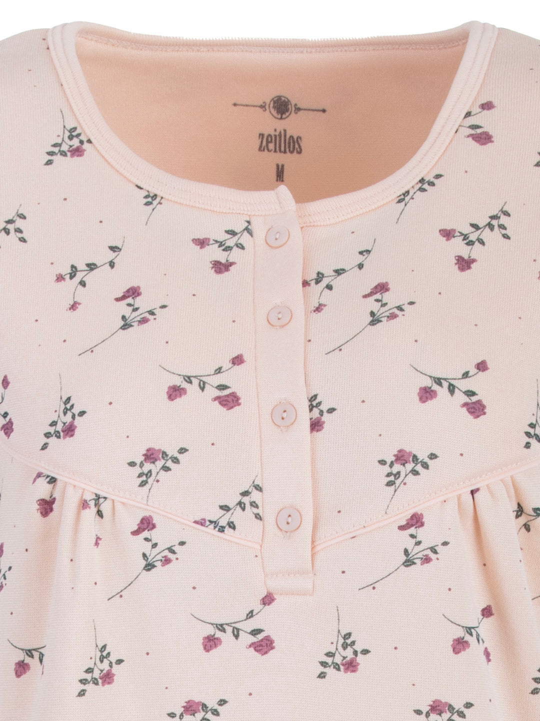 Thermo Nachthemd - Blumen Paspel
