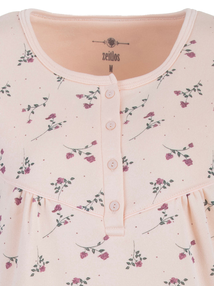 Thermo Nachthemd - Blumen Paspel