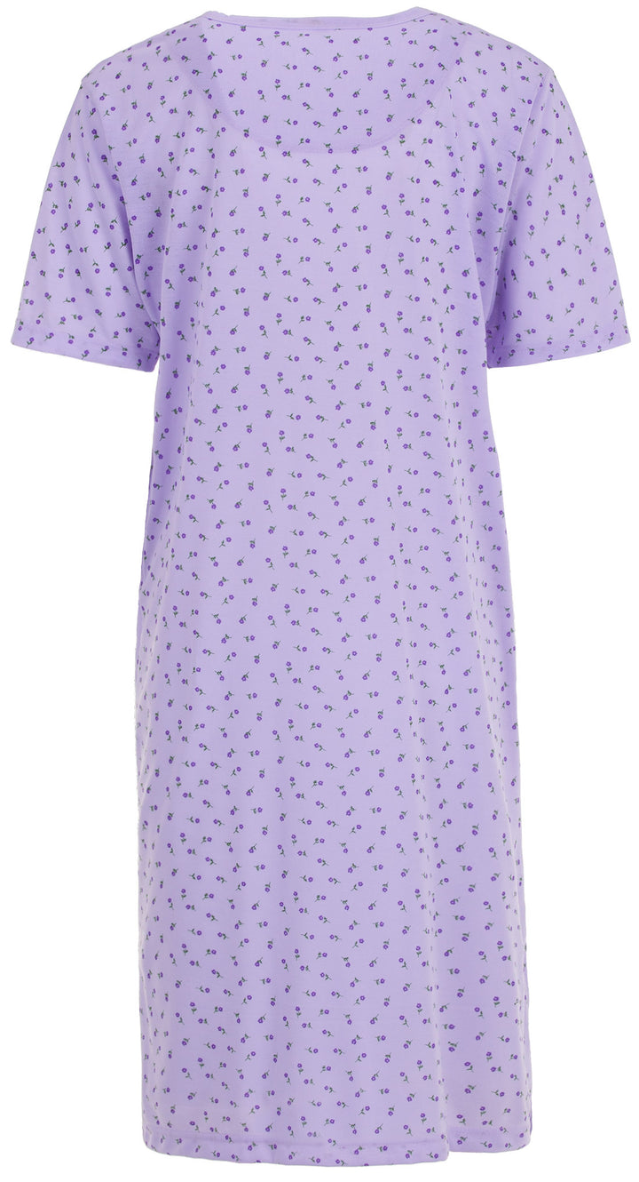 Nightgown short sleeves - embroidery flower