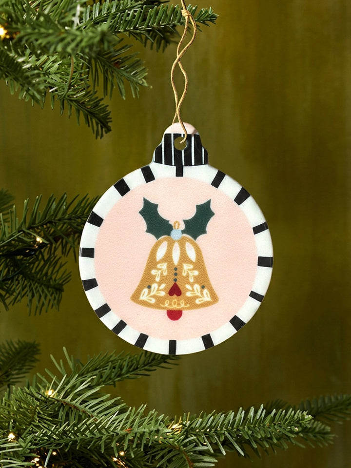 Nostalgic Ceramic Christmas Trio – Set of Mushroom, Rocking Horse &amp; Bell