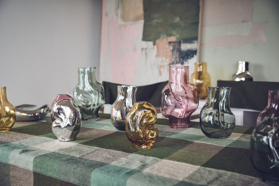 Gleam Glass Vase Small Chrome – organic design vase 900 ml