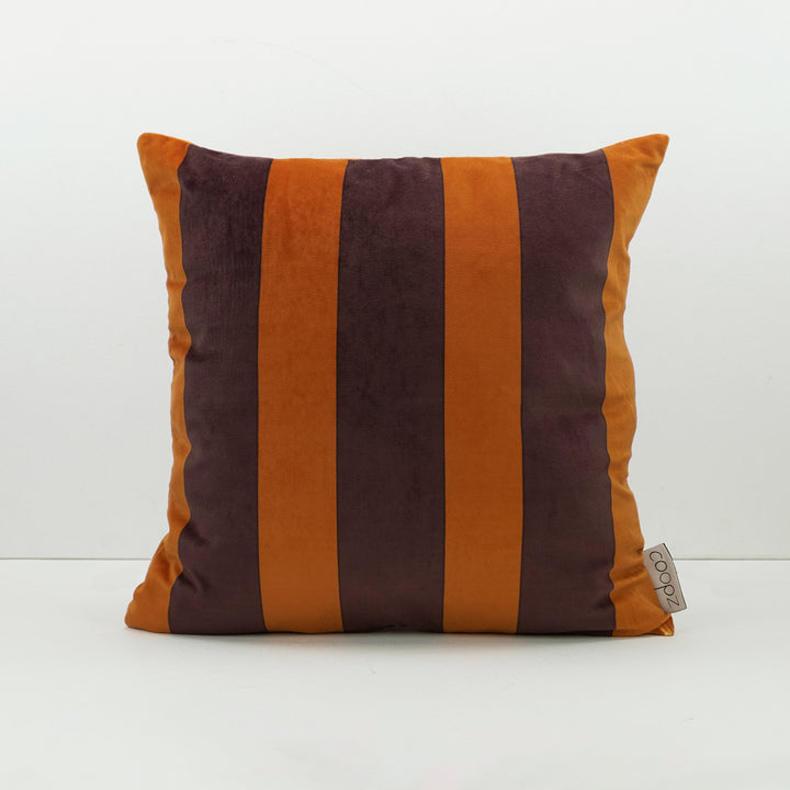 Kissenbezug Stripe Velvet Aubergine-Copper