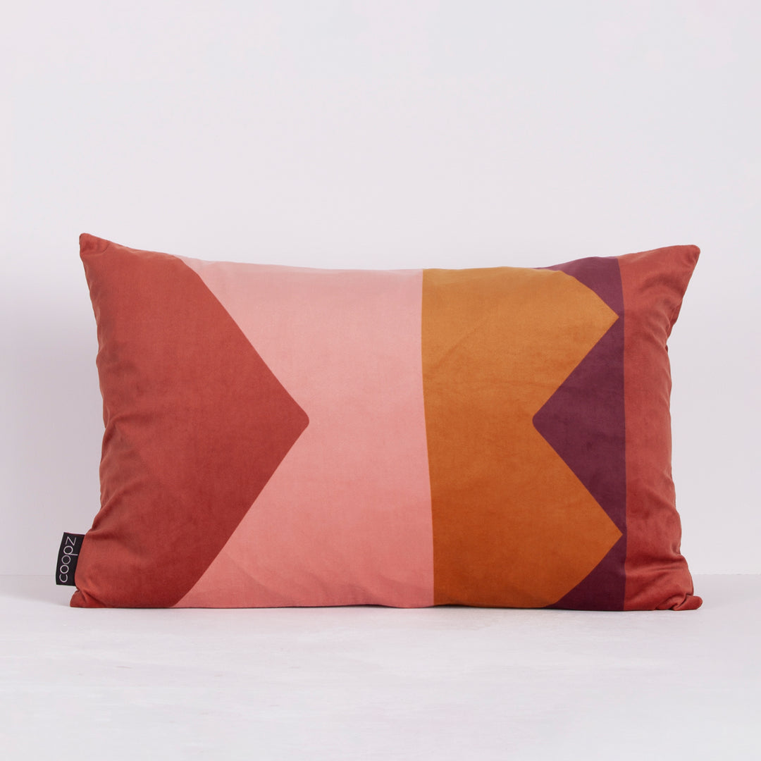 Cushion Cover Letter Velvet Bordeaux