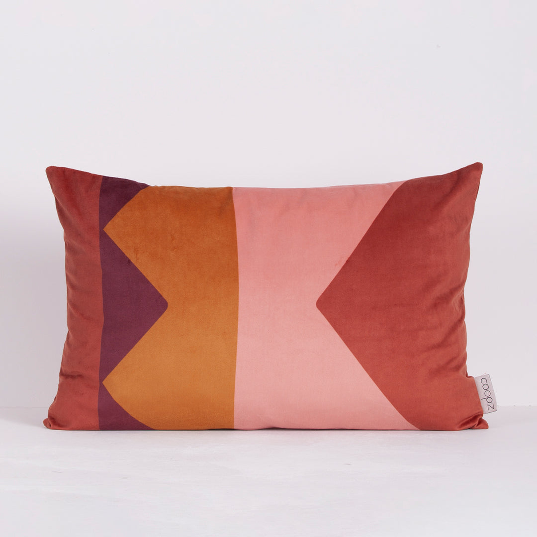 Cushion Cover Letter Velvet Bordeaux