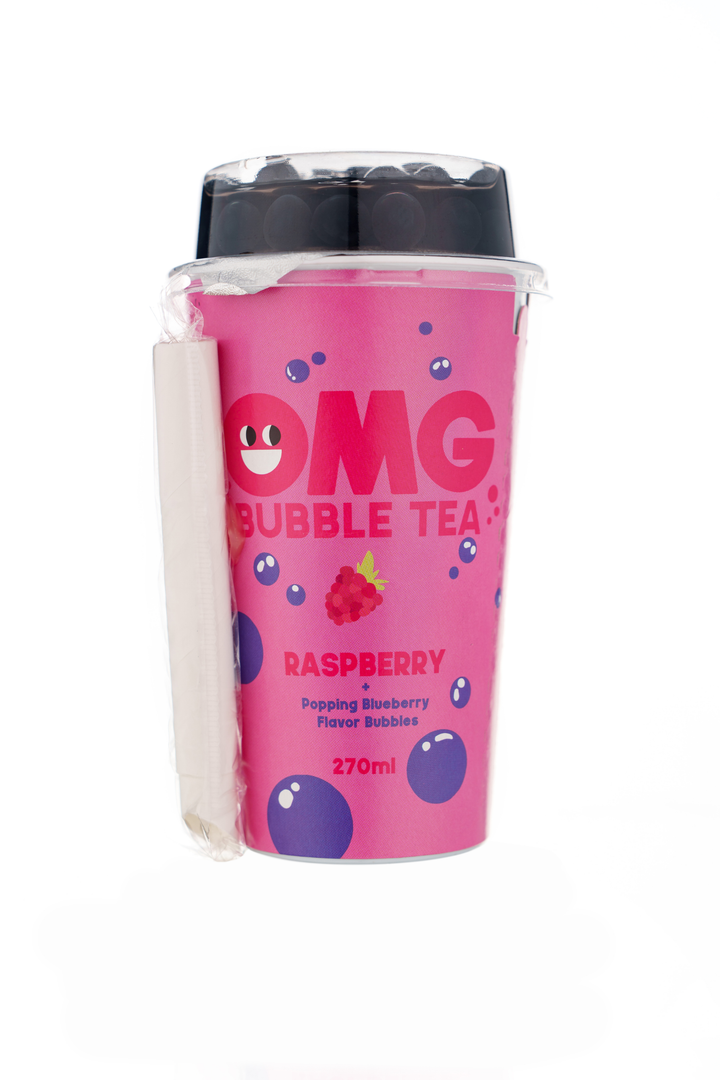 OMG Bubble Tea Himbeere mit Blaubeere Fruchtperlen