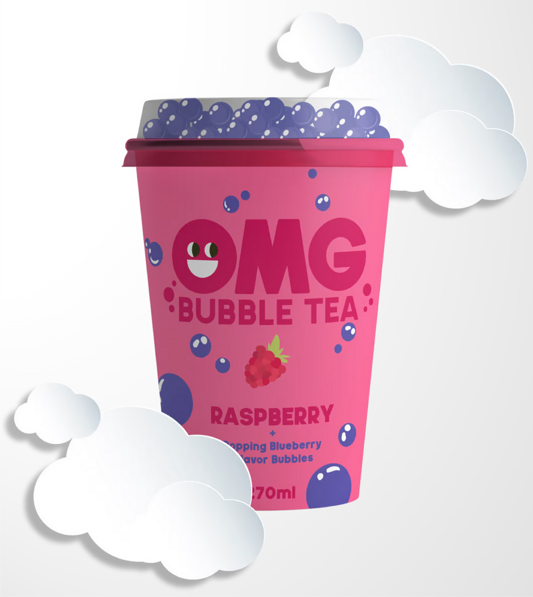 OMG Bubble Tea Himbeere mit Blaubeere Fruchtperlen