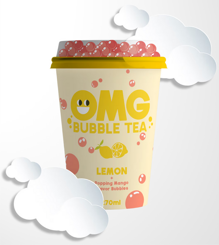 OMG Bubble Tea Zitrone mit Mango Fruchtperlen
