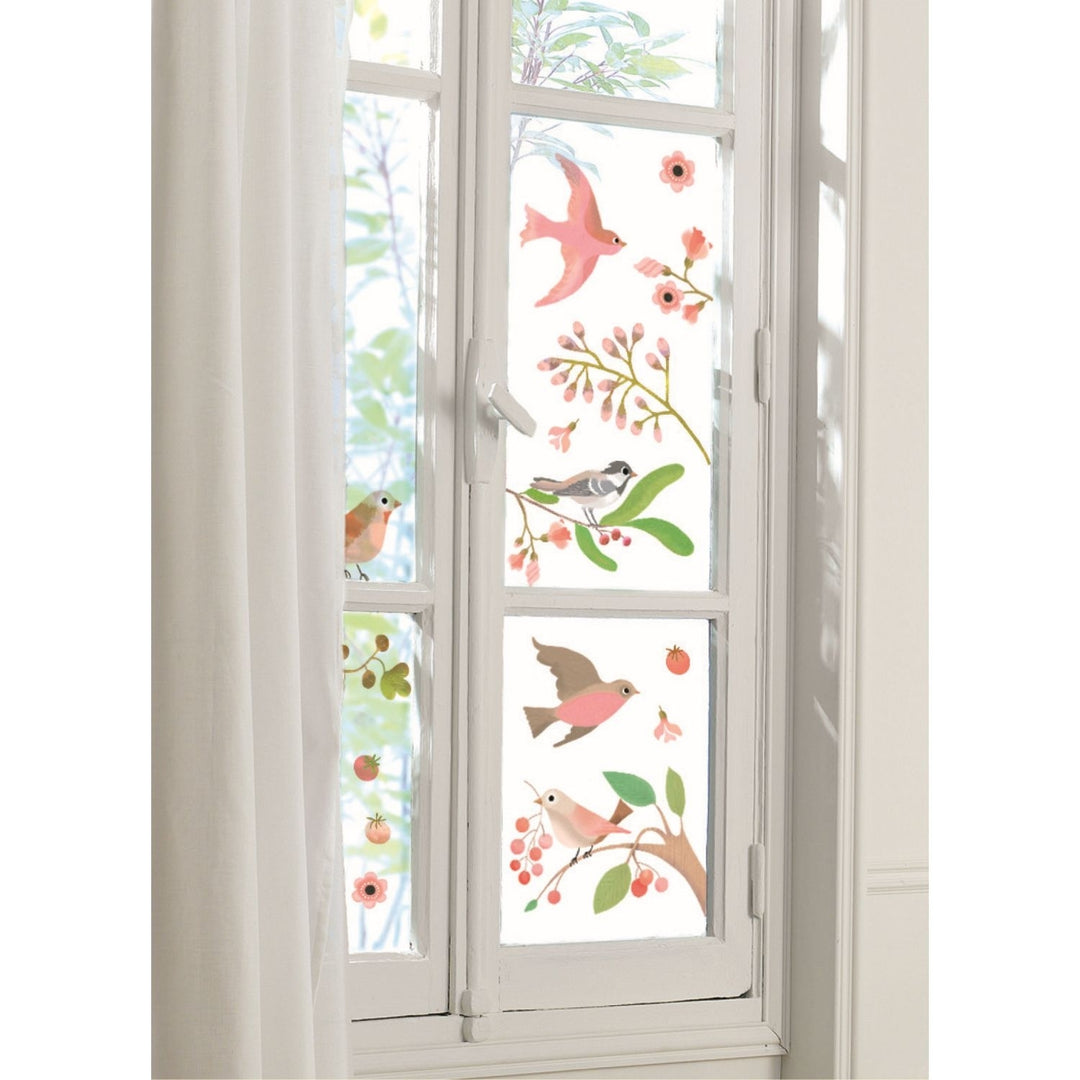 Fensterbilder: Romantische Vögel
