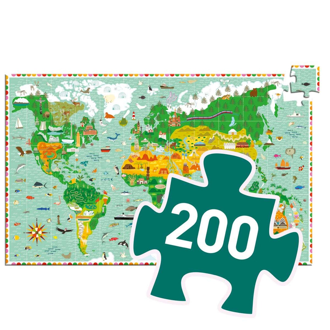 Wimmelpuzzle Weltreise mit Booklet + Poster