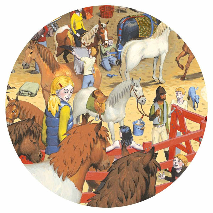 Wimmelpuzzle Reiterhof Pferde + Poster