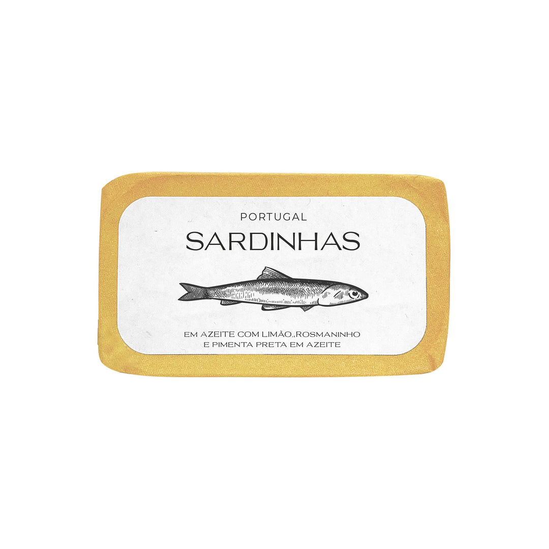 Sardines with lemon, rosemary and black pepper in olive oil
