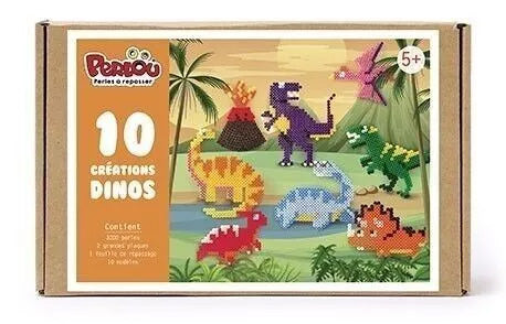 Iron-on beads Perlou Dinosaur Box