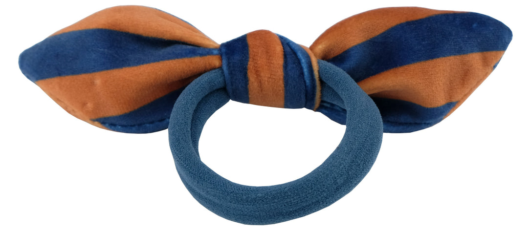 Haarschleife Mill blau orange gestreift