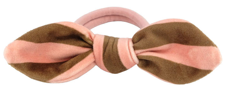Haarschleife Mill braun rosa gestreift
