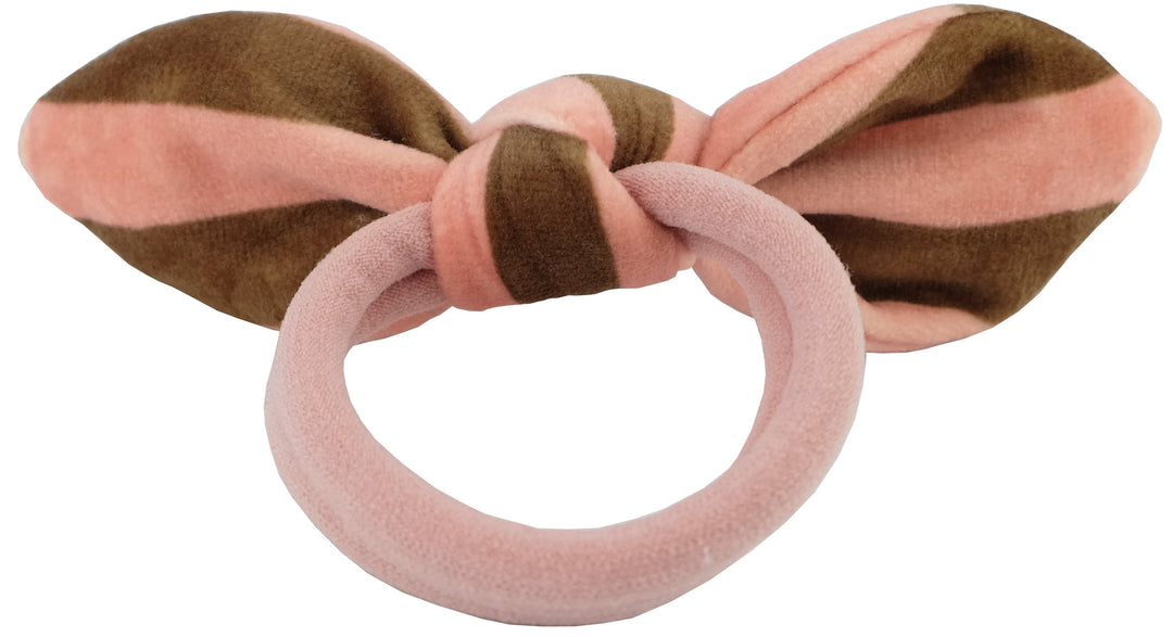 Haarschleife Mill braun rosa gestreift