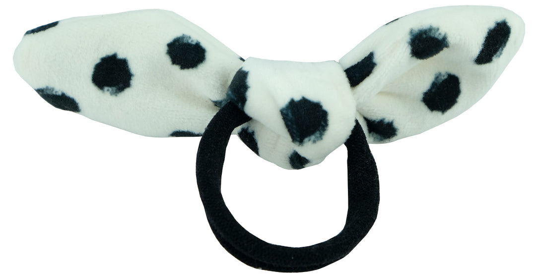 Hair bow Milly spotted black and white